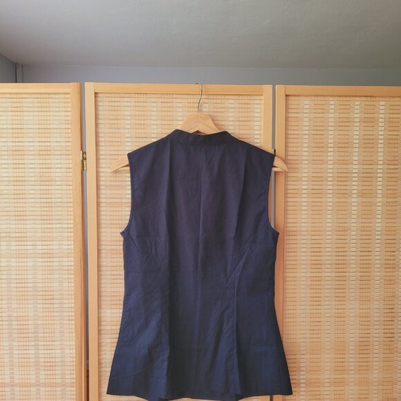 J.CREW Blue Sleeveless Ruffled Blouse - Picture 2 of 5